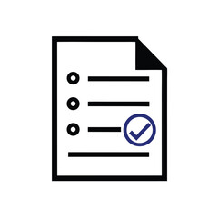 Checklist icon with completed task mark vector.