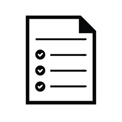 Checklist icon with completed task mark vector.