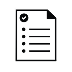Checklist icon with completed task mark vector.