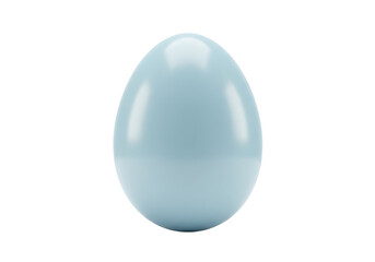 Isolated light blue glossy egg shaped object with smooth surface and subtle reflections a minimalist design element for various creative projects