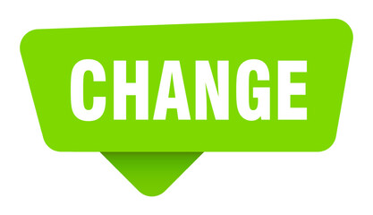 change green sign isolated on transpatent background. change sticker