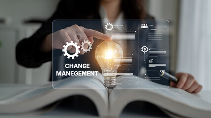 Change management strategy combining innovation, globalization, and teamwork to enable business...