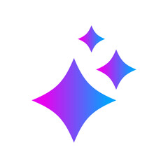 Fototapeta premium Generative AI star and magic sparkles star logo icon with colorful gradient and flat design, modern artificial intelligence and spark star symbol for creative tools and designs.