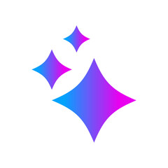 Obraz premium Generative AI star and magic sparkles star logo icon with colorful gradient and flat design, modern artificial intelligence and spark star symbol for creative tools and designs.