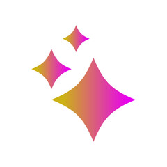 Obraz premium Generative AI star and magic sparkles star logo icon with colorful gradient and flat design, modern artificial intelligence and spark star symbol for creative tools and designs.
