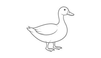 A simple, outline illustration of a duck, presented against a plain white background.