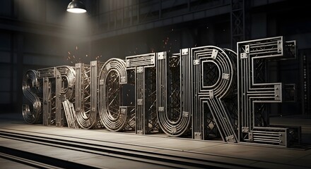 Futuristic Industrial Architectural Design And Metal Structure Decoration