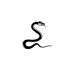 Fototapeta premium Python. Python simple black and white line art vector logo