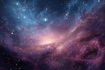 Naklejka premium Vibrant cosmic view showing a swirling galaxy with dreamy colors for an enchanting visual experience in the vast universe