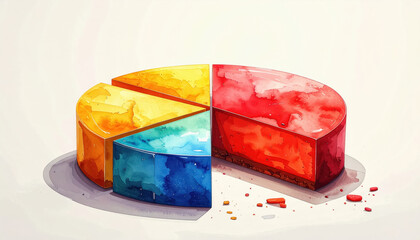 Comprehensive pie chart illustration on a bright white background with generous copy space for text and informational graphics