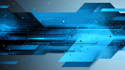 Futuristic Technological Background with Blue Geometric Elements