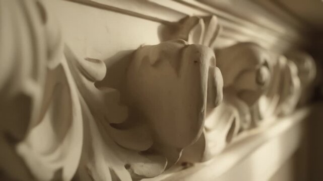 Ornate plaster architectural molding detail with elegant classical design.