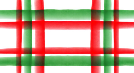 Abstract Overlay Of Translucent Red And Green Stripes Intersecting On A Transparent Background Creating A Grid Like Pattern With Soft Edges And Blended Color