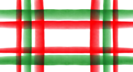 Abstract Overlay Of Translucent Red And Green Stripes Intersecting On A Transparent Background Creating A Grid Like Pattern With Soft Edges And Blended Color