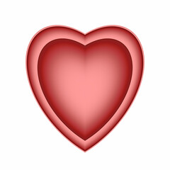 Glossy Red Heart Icon Layered Design Love Romance Valentine’s Day Concepts