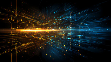 Data Stream Interconnected Technology Network with Light Streaks