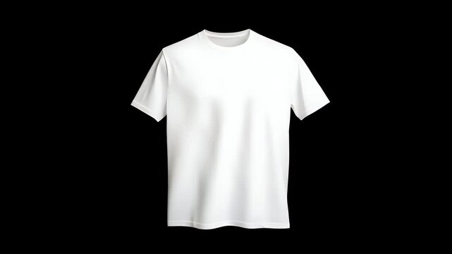 Clean white t-shirt mockup flowing dynamically on black background for branding promotion and apparel design projects