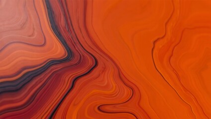 Abstract liquid orange and red swirls blending with dark brown lines, creating a hypnotic agate like marble texture, portraying movement and organic flow