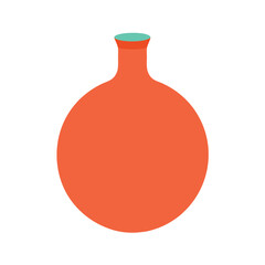flat color round bottom vase with narrow neck