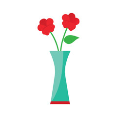 flat color illustration of a tall glass vase