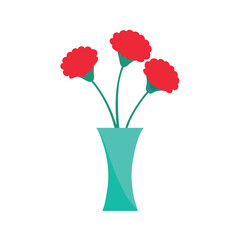 flat color vector of a sleek modern vase