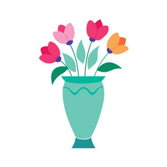 flat color vector of a glossy porcelain vase