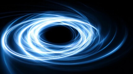 Dynamic blue light trails swirl into a mesmerizing vortex suggesting energy, innovation, and the speed of digital transformation in a futuristic abstract concept.