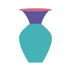flat color minimal illustration of a glossy vase