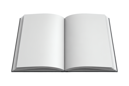 Open blank book ready for your creative content, stories, or design ideas