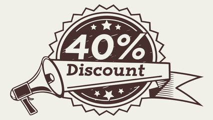 Promotional sale forty percent discount offer marketing advertisement special deal announcement template design