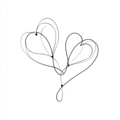 Intertwined Hearts - A Minimalist Line Art Illustration of Love.