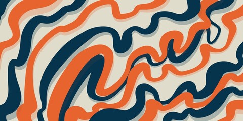 Orange and blue abstract wavy pattern