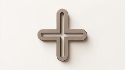 Obraz premium Modern three dimensional plus icon for addition or positive concepts.