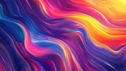 Obraz premium Abstract colorful background vector presentation design template with wavy elements and a glowing light effect.