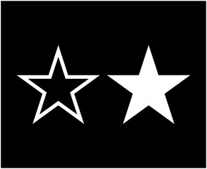 Obraz premium Star Outline Stroke And Star Shape Black And White Symbol Vector Illustration