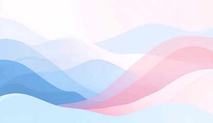 Obraz premium Abstract pastel blue and pink background with waves and hills, soft shapes and gradients, creating an elegant atmosphere for design or presentation of products.
