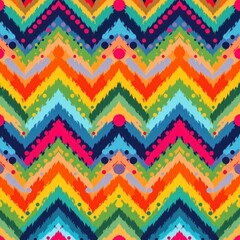 Groovy Retro Dot Zigzag Seamless Design