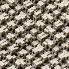 Modern Isometric Prisms & Cubes Seamless Pattern