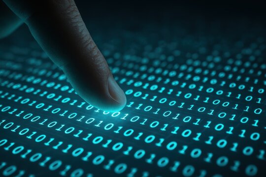 image.pngaFinger touching digital binary code matrix symbolizing cybersecurity programming and data technology
 - Powered by Adobe
