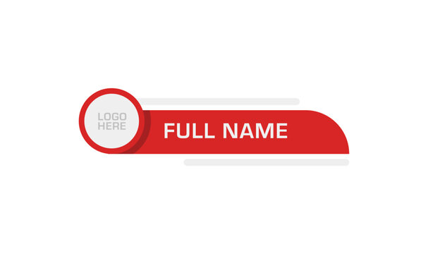 Modern Red geometric lower third name bar.
