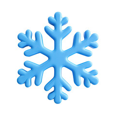 Obraz premium A light blue, 3D-rendered snowflake with a slightly darker outline, exhibiting a simple yet detailed design