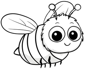 Obraz premium Cute bee coloring page