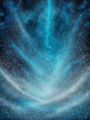 An Ethereal Cosmic Archway: Luminous Blue Nebula, Stardust, and AI Galaxy