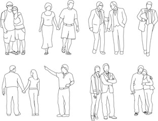 vector sketch illustration silhouette design image of people pairing up with boyfriend and coworker   © jihan