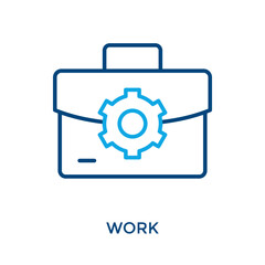 Work Icon Outline Color Style. Vector Illustration For Graphic Design