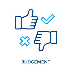 Judgement Icon Outline Color Style. Vector Illustration For Graphic Design