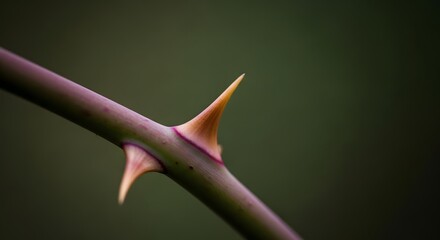 Sharp Thorns on a Rose Stem A CloseUp View.