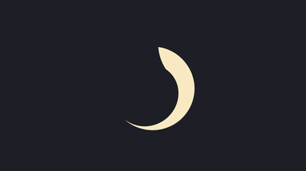 A curved, crescent-shaped element in a light color sits against a dark background.