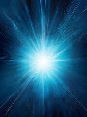 Bright Blue Light Burst with Streaks and Particles - AI Generated Cosmic Energy