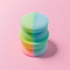 stack of colorful plastic cups isolated